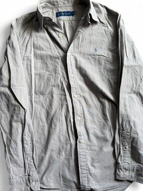 Ralph Lauren Polo Men’s Button Down Shirt Medium Grey Long Sleeve Pony Logo